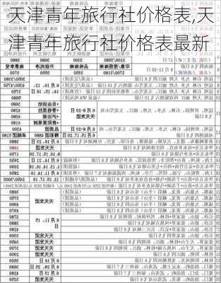 天津青年旅行社价格表,天津青年旅行社价格表最新