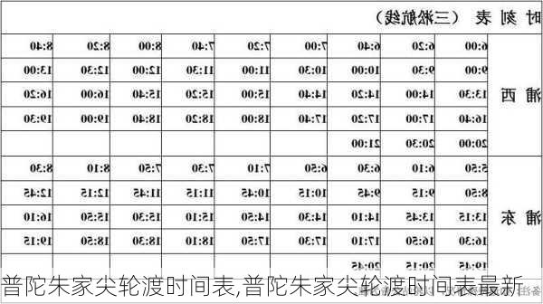 普陀朱家尖轮渡时间表,普陀朱家尖轮渡时间表最新