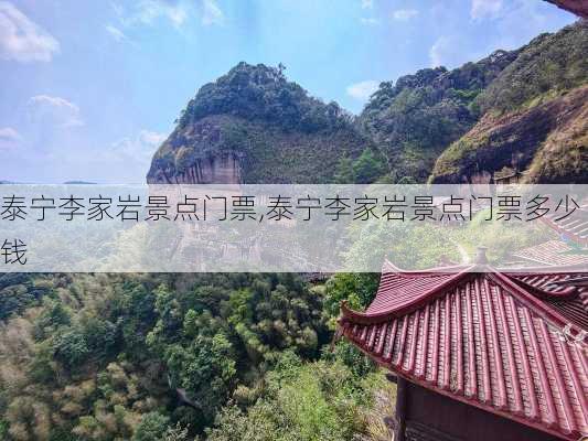 泰宁李家岩景点门票,泰宁李家岩景点门票多少钱