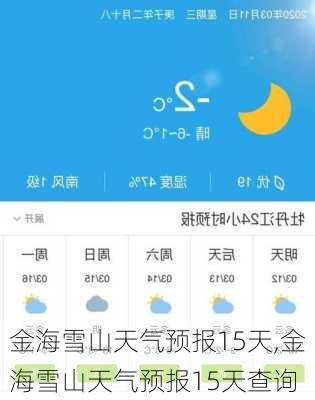 金海雪山天气预报15天,金海雪山天气预报15天查询