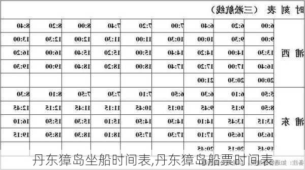 丹东獐岛坐船时间表,丹东獐岛船票时间表