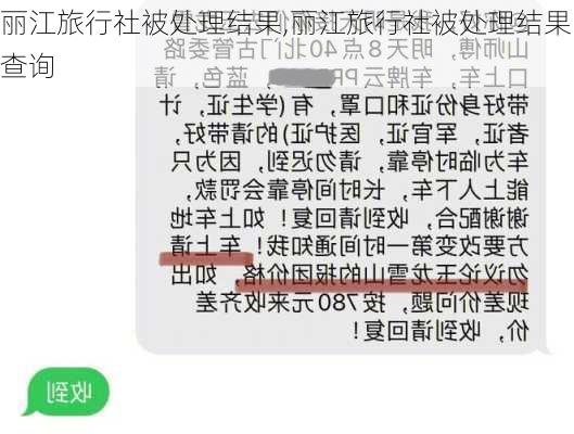 丽江旅行社被处理结果,丽江旅行社被处理结果查询