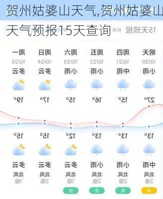 贺州姑婆山天气,贺州姑婆山天气预报15天查询