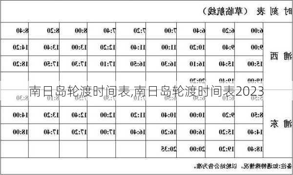 南日岛轮渡时间表,南日岛轮渡时间表2023