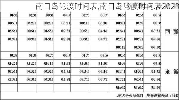 南日岛轮渡时间表,南日岛轮渡时间表2023