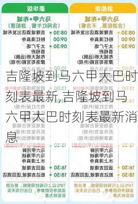 吉隆坡到马六甲大巴时刻表最新,吉隆坡到马六甲大巴时刻表最新消息