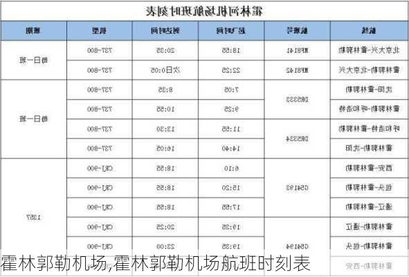 霍林郭勒机场,霍林郭勒机场航班时刻表