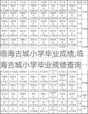 临海古城小学毕业成绩,临海古城小学毕业成绩查询