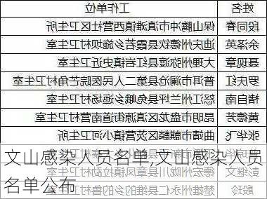 文山感染人员名单,文山感染人员名单公布