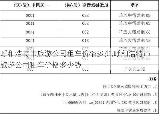 呼和浩特市旅游公司租车价格多少,呼和浩特市旅游公司租车价格多少钱