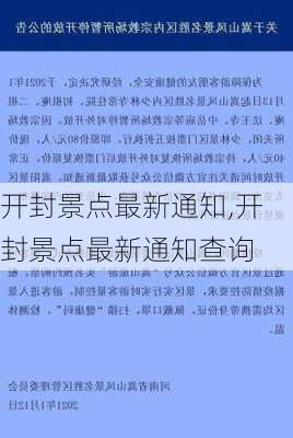 开封景点最新通知,开封景点最新通知查询