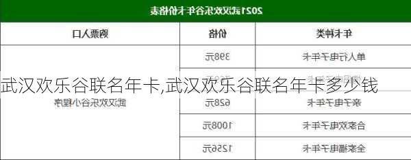 武汉欢乐谷联名年卡,武汉欢乐谷联名年卡多少钱