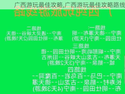 广西游玩最佳攻略,广西游玩最佳攻略路线