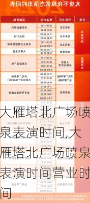 大雁塔北广场喷泉表演时间,大雁塔北广场喷泉表演时间营业时间