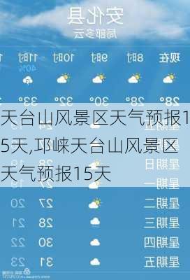 天台山风景区天气预报15天,邛崃天台山风景区天气预报15天