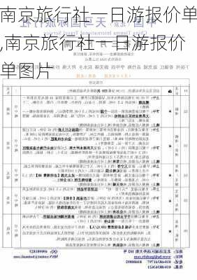 南京旅行社一日游报价单,南京旅行社一日游报价单图片