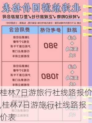 桂林7日游旅行社线路报价,桂林7日游旅行社线路报价表